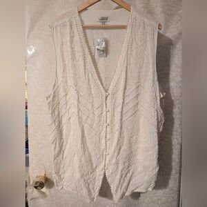 White Beaded‎ Vest NY The Avenue New With Tags Sz.22/24